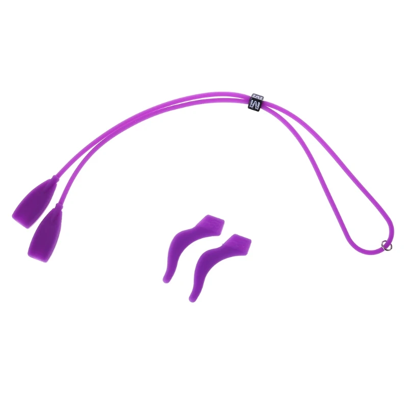1 комплект, милый Эластичный Силиконовый ремешок для детей, шнур для очков, нескользящий держатель для ушей - Цвет: Фиолетовый