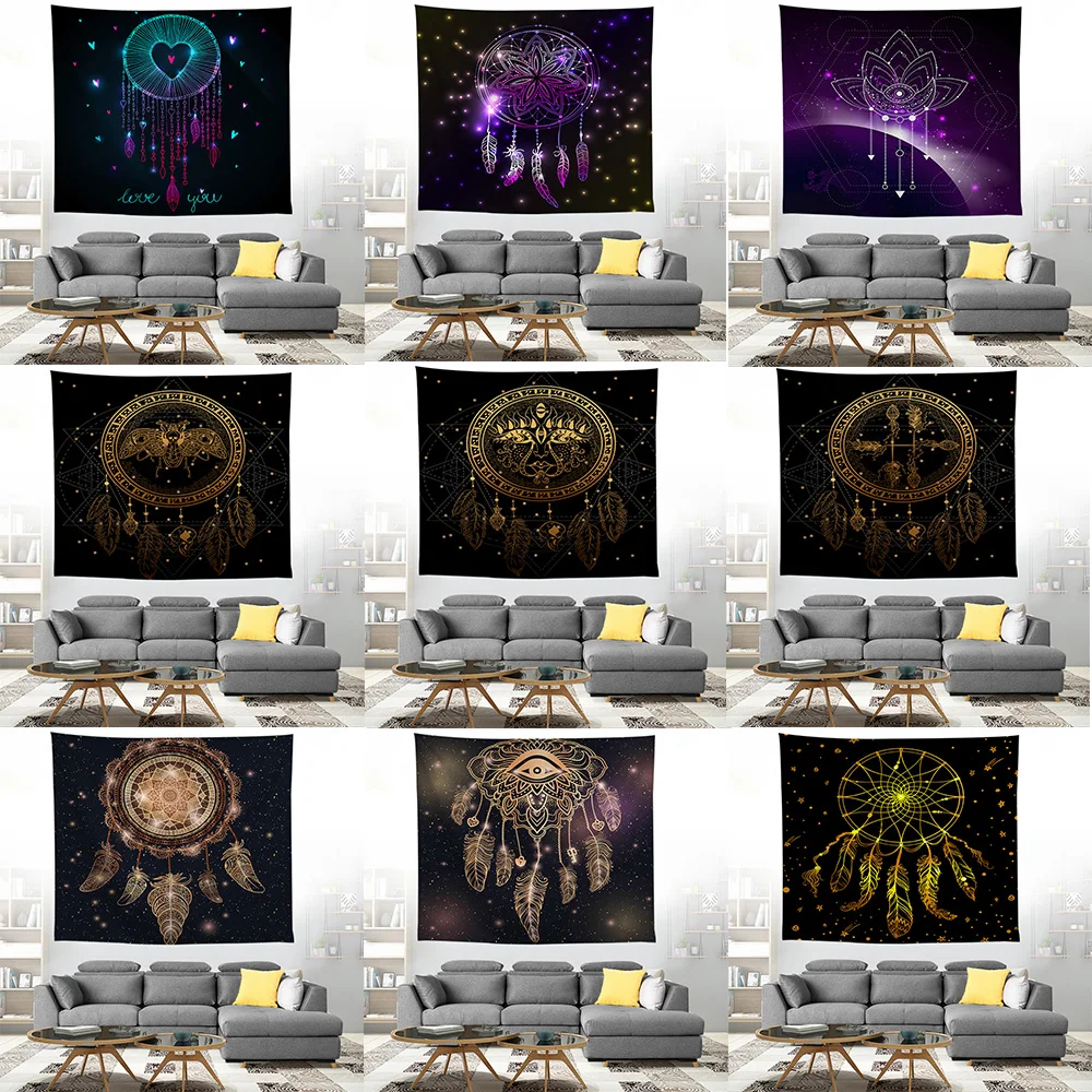 

ZEIMON Indian Dream Catcher PatternTapestry Wall Hanging Beach Blanket Hippie Tapestries Farmhouse Decor Bohemia Yoga Mat