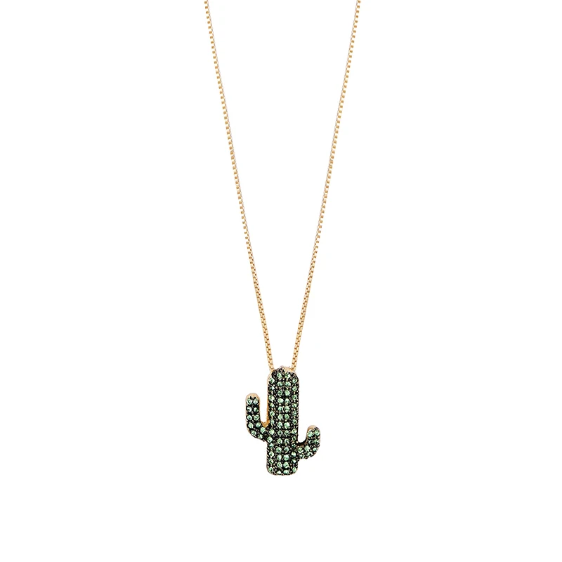 KISS ME, зеленое Хрустальное растительное ожерелье с подвеской простое золотое ожерелье с короткой цепочкой для женщин, модное ювелирное изделие - Окраска металла: Золотой цвет