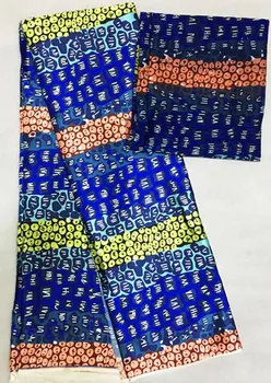 

2+4yards satin silk with chiffon fabric soft african fabric for dress ankara fabric african wax prints fabric nigerian wax MO-N4