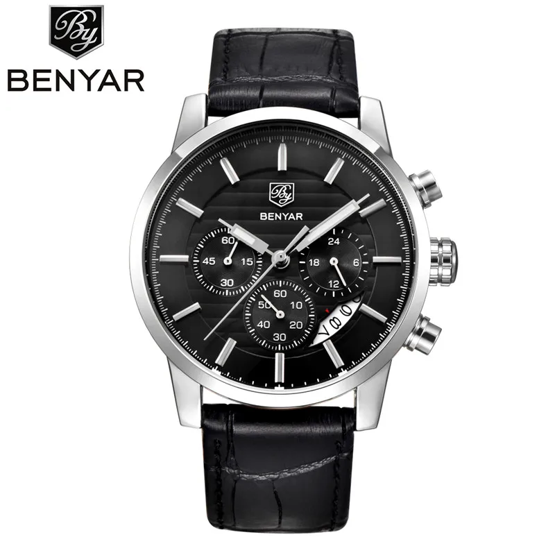 BENYAR, водонепроницаемые мужские часы, Топ бренд, роскошные, мужские часы, кварцевые часы, наручные часы, часы с хронографом, Relogio Masculino