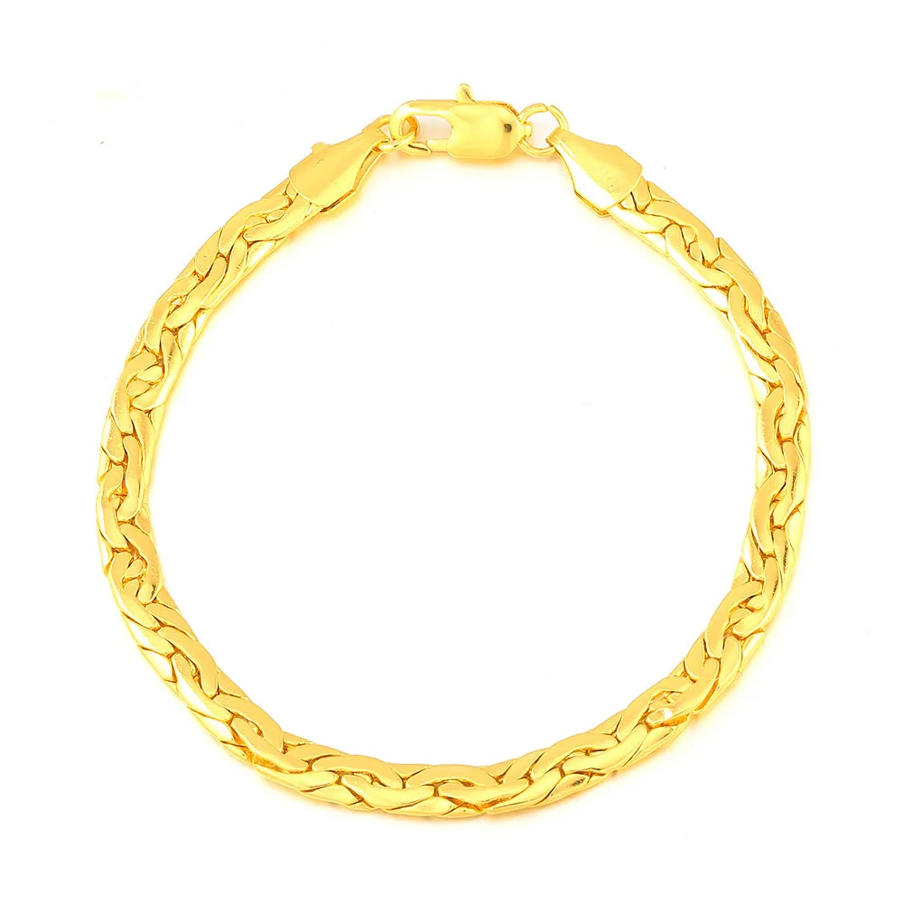 

Men's Bracelet Gold Filled Curb Snail Cuban Link Elegant Chain Bracelet for Men Women Gift Fashion Jewelry