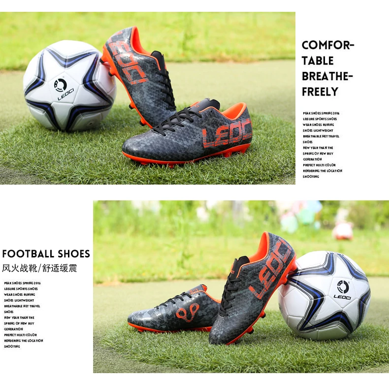 LEOCI футбольная обувь AG профессиональные футбольные бутсы мужские детские футбольные бутсы для мальчиков кроссовки для взрослых футбольные бутсы