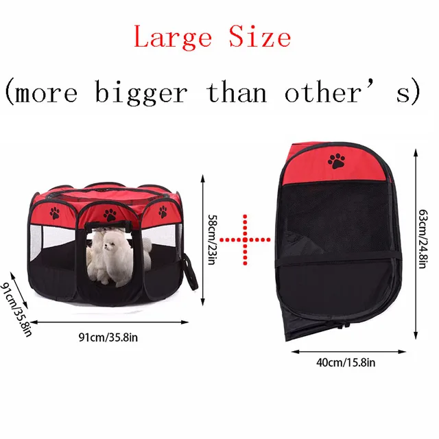 Pet Bed Portable Pet Tent Folding Dog House Cage Dog Cat Tent Playpen Puppy Kennel Easy Operation Octagonal Fence Drop Shipping - Image 4