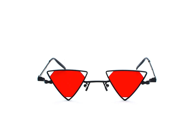 Королевский Девушка Винтаж панк треугольные солнечные очки Для женщин Для мужчин металлический каркас черный, красный цвет: желтый, розовый, круглые очки в стиле ретро, оттенки ss056
