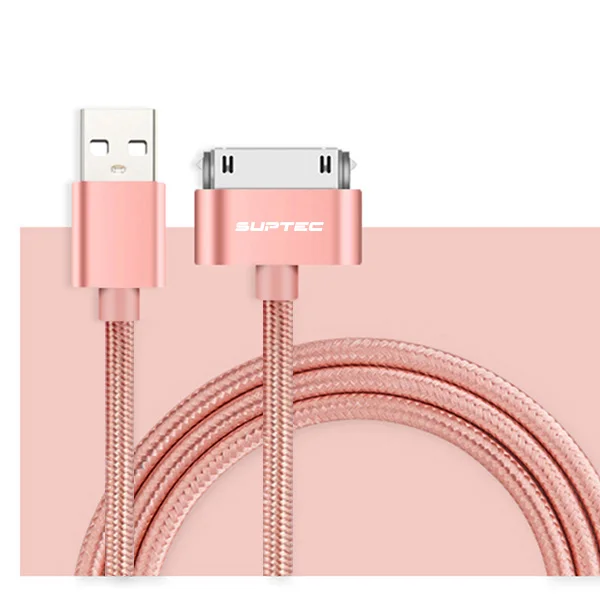 Pure RoseGold SUPTEC 2 м 3 м USB кабель для iPhone 4S 4 S 3GS iPad 1 2 3 iPod Nano itouch Быстрая Зарядка Синхронизация данных 30 Pin USB зарядное устройство Шнур адаптер - Цвет: Pure RoseGold