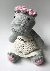 Игрушки для вязания крючком amigurumi hippo girl Номер модели 0925