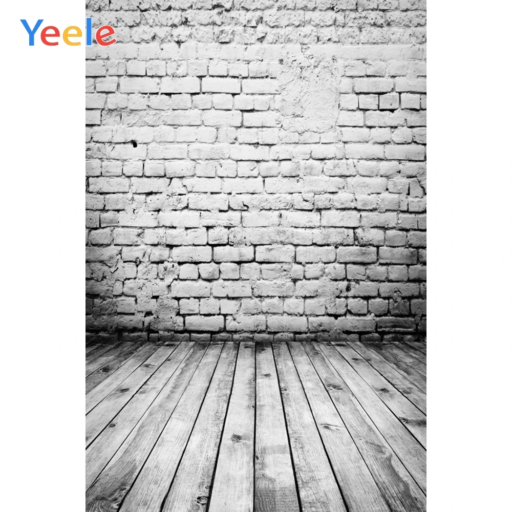 

Yeele Gray Brick Wall Wooden Board Portrait Grunge Photography Backgrounds Customized Photographic Backdrops for Photo Studio