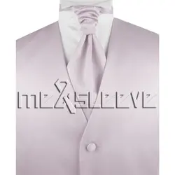 Новые однотонные легкие Розовые платья жилет комплект (жилет + ascot галстук + запонки + платок)