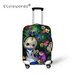 ELVISWORDS толстый чемодан защитный чехол для тележки багажник чехол мультфильм чемодан Крышка применяется к 18-30 дюймов чемодан Крышка Чехол