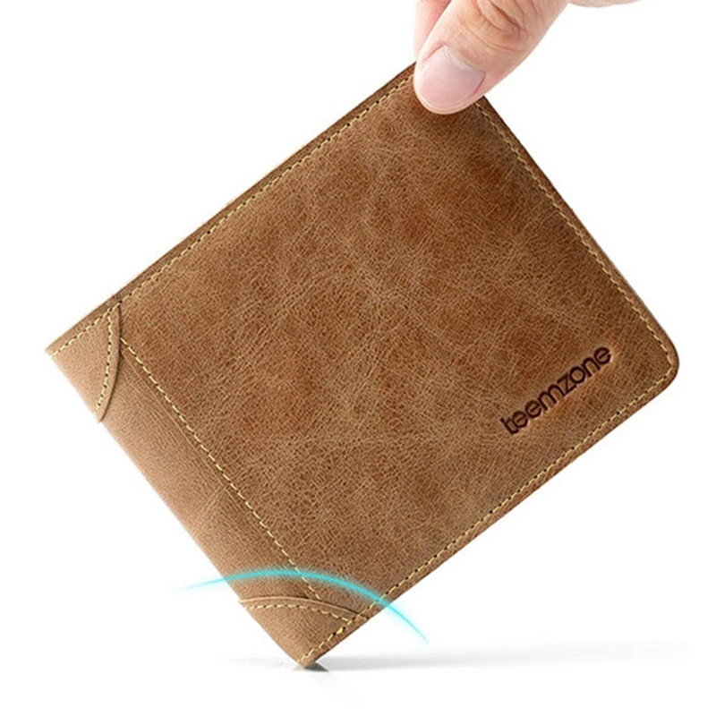 

Teemzone Genuine Leather Men Short Wallet For Crdeit Cards Slim Card Holder Women Purse Brief Brand Lovers Wallet Cowleather J50