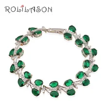 Luxury Brand design shining Bracelets for women Green crystal &AAA zirconia Silver filled Fashion jewelry TB539