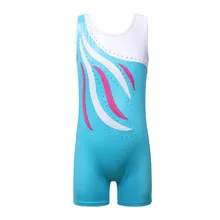 BAOHULU От 3 до 11 лет подростков обувь для девочек без рукавов блестящие гимнастическое леопардовое трико комбинезон ребенок Танк Unitards Biketard балетные костюмы танец костюм