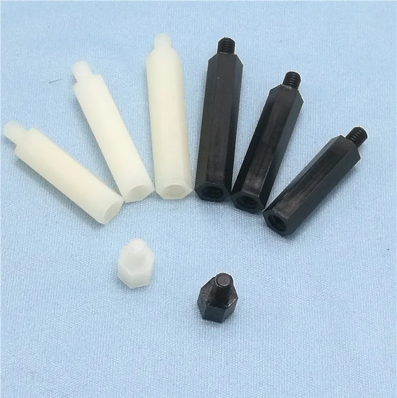 20/50 шт. M2/M2.5/M3/M4 * L + 6 мм резьба черный или белый пластмассовый винт для материнской
