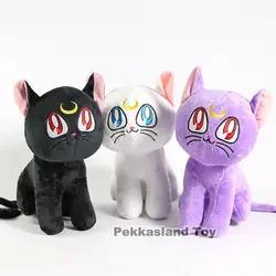 Милый аниме Сейлор Мун кошка Луна Артемис белый/черный/фиолетовый мягкая игрушка Дети плюшевые куклы мягкие игрушечные лошадки