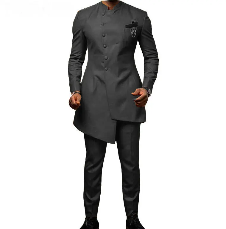 2019 Новый Для мужчин Нарядные Костюмы для свадьбы с брюками из 2 предметов костюмы для мужской смокинг Slim Fit Выпускной костюм Homme пиджак для