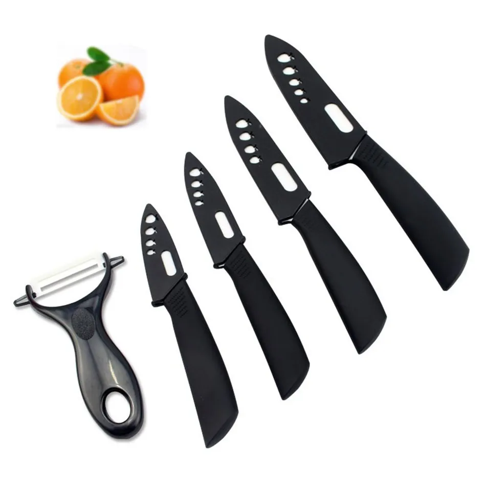 Высококачественный кухонный Керамический нож набор ножей " 4" " 6" дюймов+ Овощечистка+ Чехлы кухонные инструменты