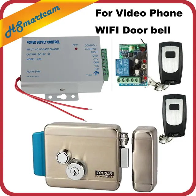 Home Wireless Remote Control Electric Door Lock Kit Access Home Wireless Remote Control Electric Door Lock Kit Access Supply For Wifi Ip Doorbell Video Intercom Phone System