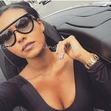 Модные прозрачные плоские солнечные очки высшего качества, Популярные Квадратные Солнцезащитные очки для мужчин и женщин, роскошные брендовые дизайнерские женские солнцезащитные очки, супер очки как у звезд, элегантные