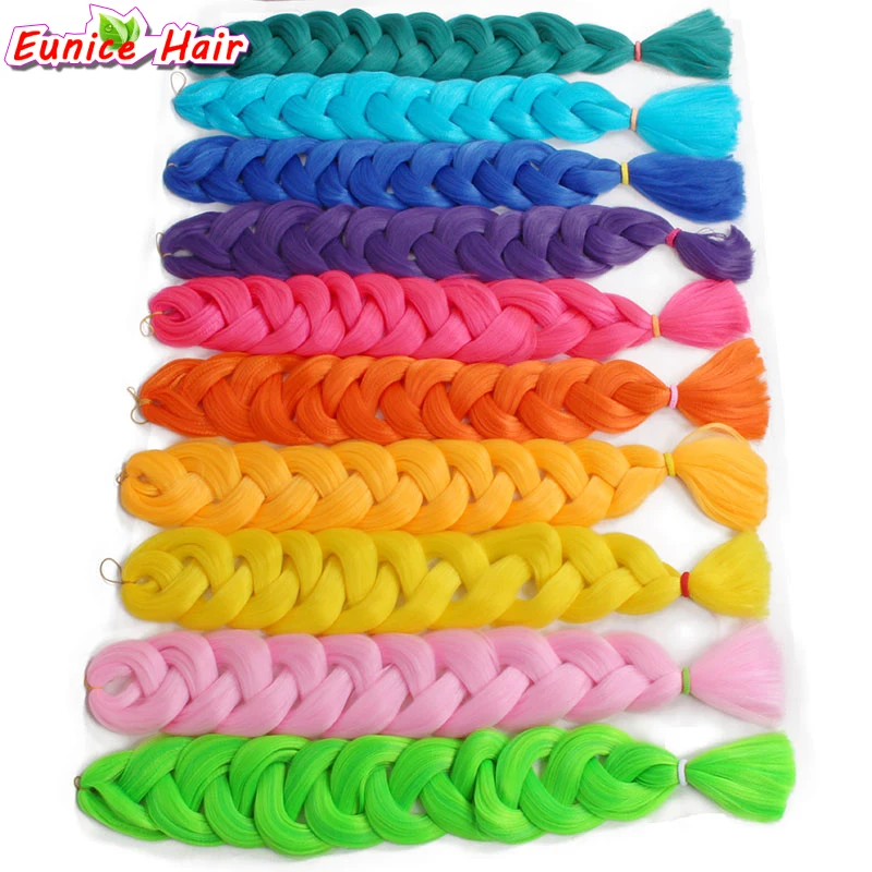 Cabelo Trança de Crochê Uma Peça 82 Polegada Cor Jumbo Trança de Cabelo Sintético Kanekalon 165 G/peça Puro Trança Extensões de Cabelo 2 extension crochet