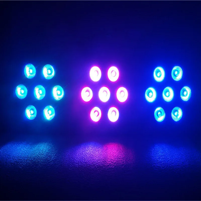 SHEHDS Лучший светодиодный плоский Par 7x9 Вт свет для дискотеки RGB DMX 512/7 DMX каналы вечерние DJ освещение дизайн PAR свет для внутреннего клуба Вечерние