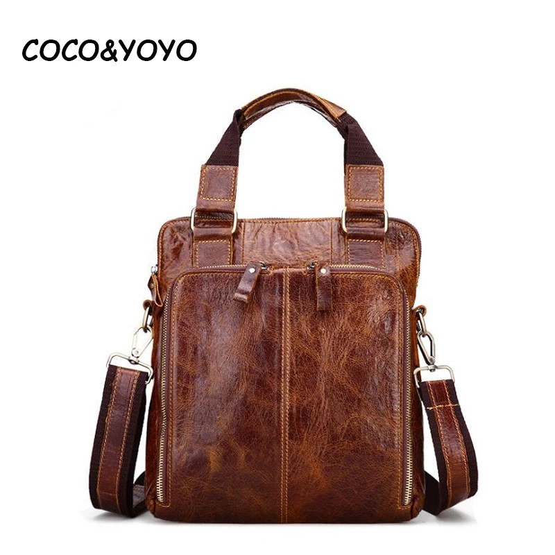 

Hot 2016 New Arrival Fashion Genuine Leather Men Messenger Bags Casual Small Shoulder Bags Vintage Travel Bags sac de marque