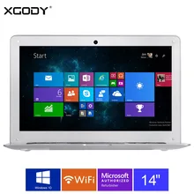 XGODY I2000 14 pulgadas Windows 10 Ordenador Portátil 2 GB RAM 32 GB rom intel atom z3735f 1.8 ghz ordenador portátil wifi otg hdmi 10000 mAh