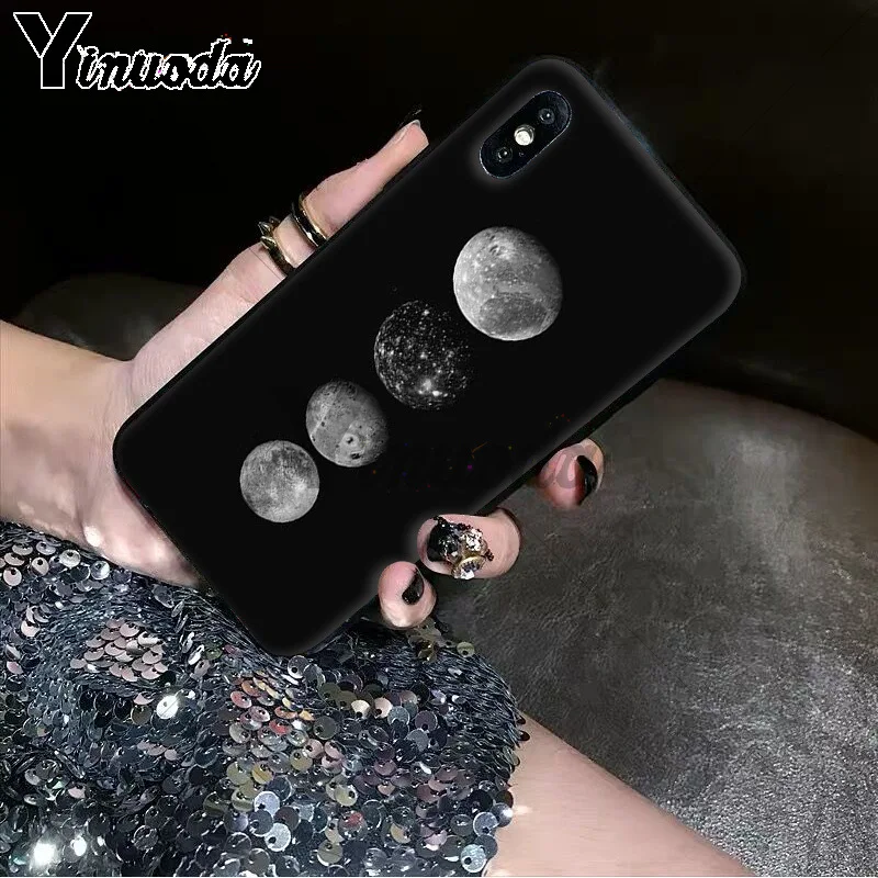 Black With White Moon Stars Space Astronaut