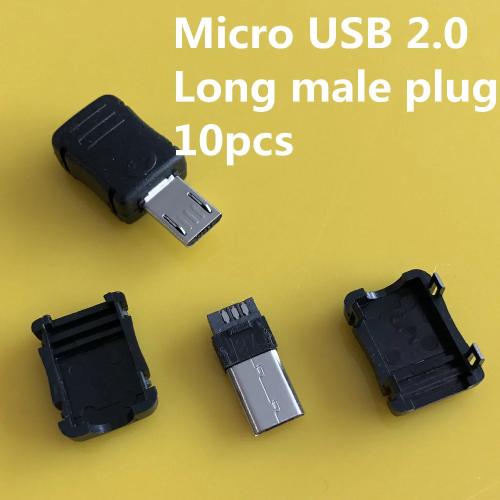 10 шт./лот YT2152B Micro USB 5Pin Мужской Разъем длинный/короткий/изогнутая вилка сварочные данные OTG разъем линии DIY аксессуары