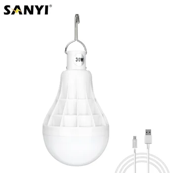 

30W 22LED USB Bulb Light Portable Camping Tent Light Hanging Hook Bulb Travel Emergency Lighting Work With Power Bank Notebook