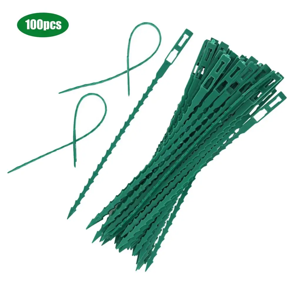 

100PCS Cable Tie Vine Climbing Plant Fixed Buckles Home Reusable Fish Bone Cables For Garden Planting Plant Growth Scaffold