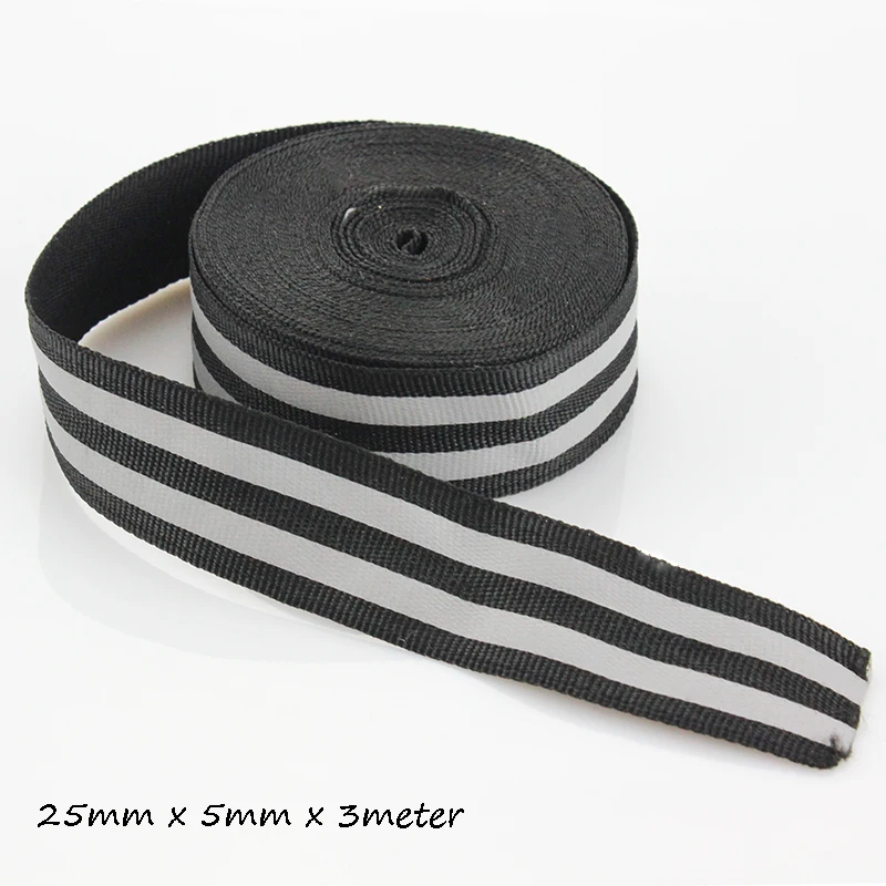 (3 meters/lot) 25mm*5mm(W) Double Strip Reflective Tape Reflective