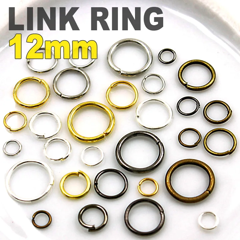 

12mm 130pcs Open Jump Split Ring Link Silver Gold Rhodium Black Bronze loop for DIY necklace bracelet Jewelry Findings Connector