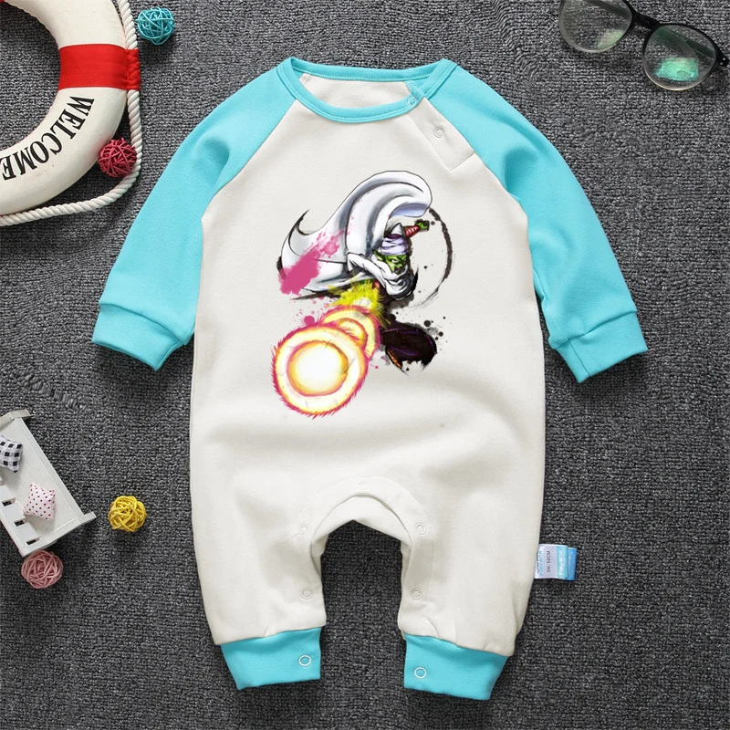 Осенняя одежда для малышей от 3 до 18 месяцев Комбинезоны для маленьких мальчиков с принтом «Жемчуг дракона», комбинезоны с длинными рукавами для новорожденных, зимняя одежда для малышей - Цвет: Sky Blue