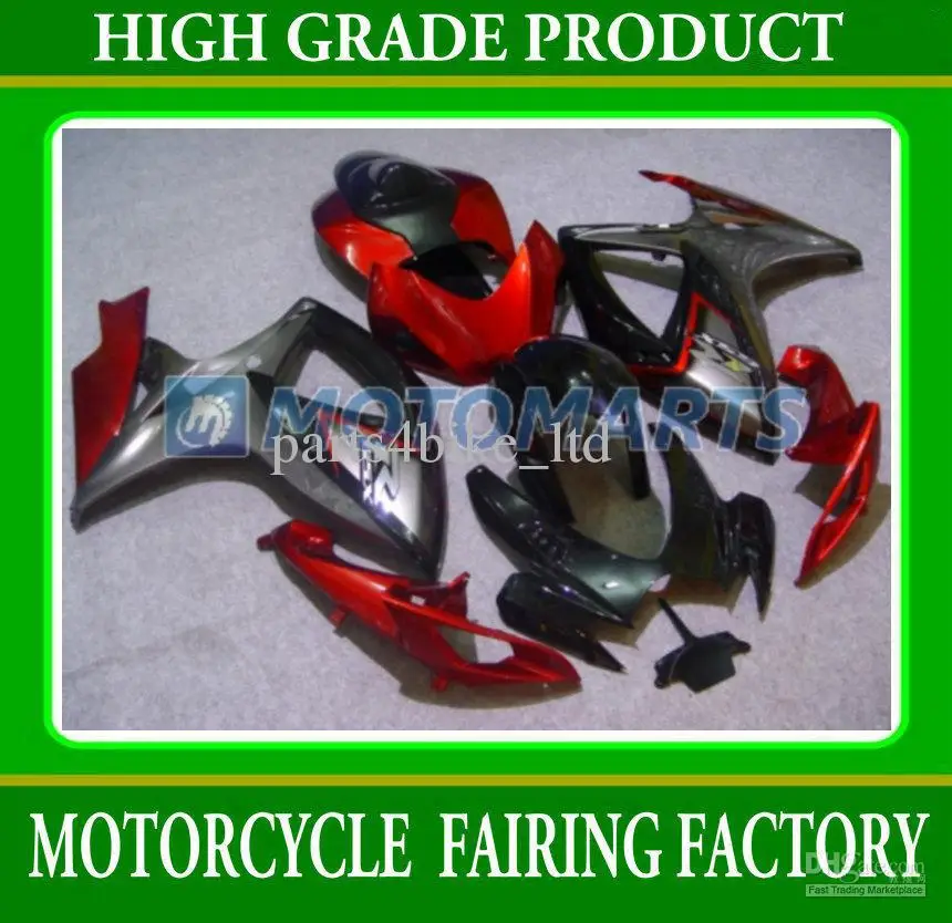 

K69 Fairings kit for 2006 2007 Suzuki GSXR 600 fairings GSXR 750 K6 K7  06 07  Gray Wine red