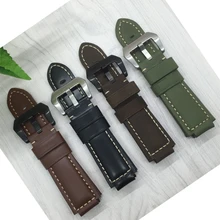 For Garmin vivoactive 24 x 16mm Quality Grnuine Leather Watchbands Mens Black Brown Watch band Smart watches accessories