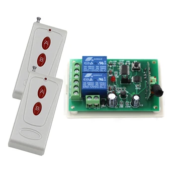 

DC12V 2CH RF wireless remote control switch system 2 X Transmitter + 1 X Receiver Learning code 315/433MHZ SKU: 5091