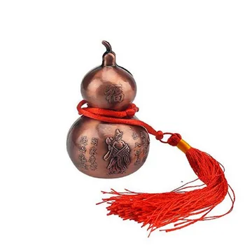 

Feng Shui Brass Wu Lou/ Hu Lu Gourd with Red String + Free Red String Bracelet U1109