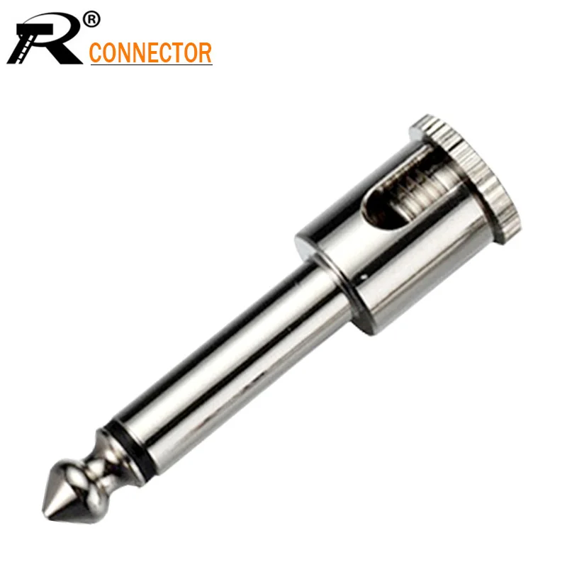 100pcs 2Poles 6.35mm Mono Male Plug Nickel Plated Audio 1/4 Screw Solder-free Guitar Microphone Jack Connector | Обустройство дома
