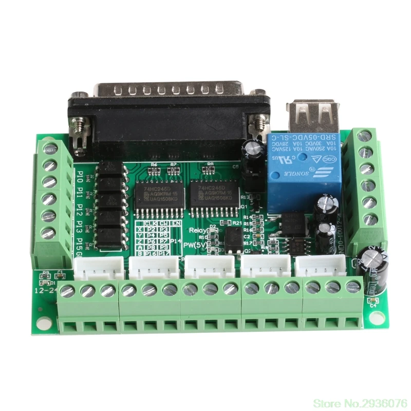 

New 5 Axis CNC Breakout Board With Optical Coupler For Stepper Motor MACH3 Driver Drop Ship 11