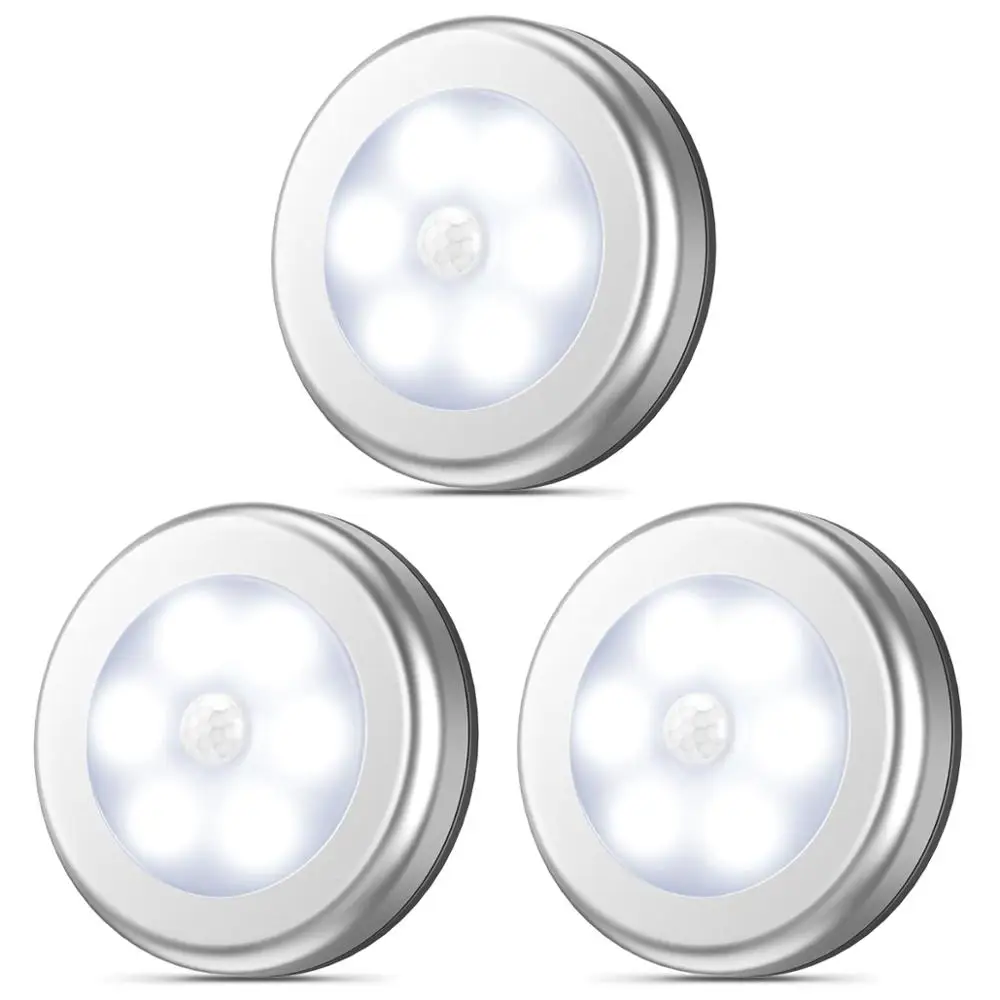 Kopen AMIR 3 6PCS Motion Sensor Nachtlampje Draadloze LED Light Kast Trap Licht Magneet Veilig Hal Badkamer Slaapkamer keuken Lichten