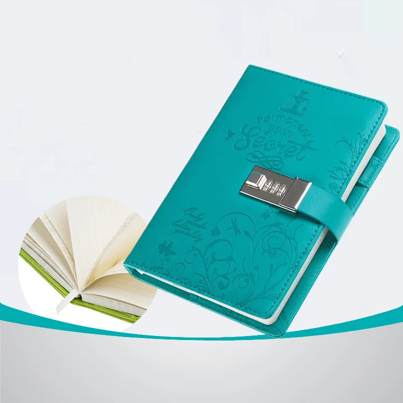 Diary With Lock Faux Leather Diary Book Cute Travel Journal Notebook