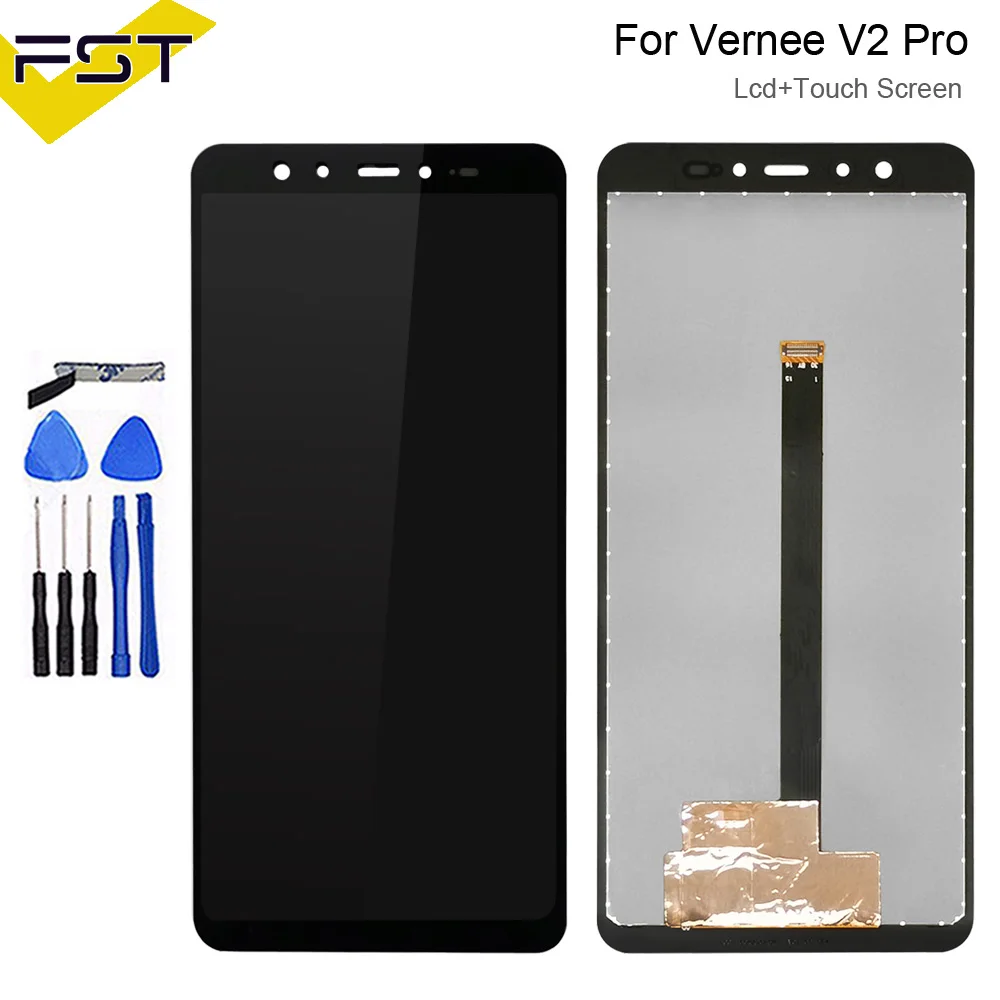 

5.99‘’ Black For Vernee V2 Pro LCD Display+Touch Screen Digitizer Assembly Repair Parts For Vernee V2 Pro Phone Accessory+Tools