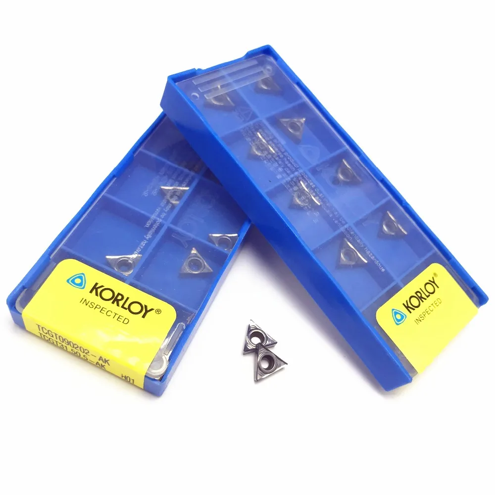 

KORLOY TCGT090202 AK H01 100PCS Aluminum cutter blade Insert Cutting Tool turning tool CNC Tools