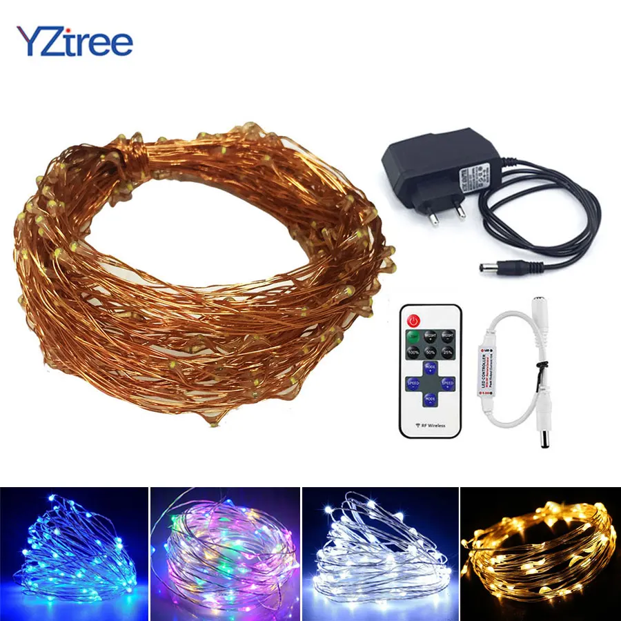

30M 50M LED Christmas Copper Silver Wire String Light DC 12V Remote Control Fairy Lights Xmas Tree Party Wedding Home Decor Lamp