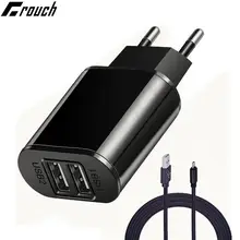 USB зарядное устройство 2 порта 5 в 2.1A ЕС подключить usb-адаптер кабель Дата Стены мобильного телефона зарядное устройство для samsung Xiaomi зарядки USB кабель