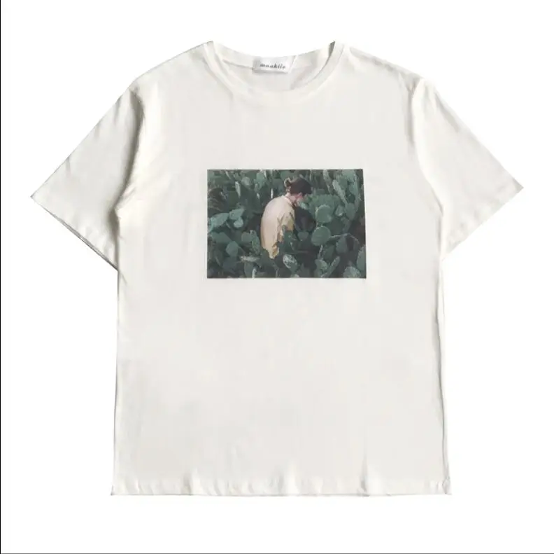 

Vintage Cactus Print Print Crew Neck Short Sleeve T-Shirt