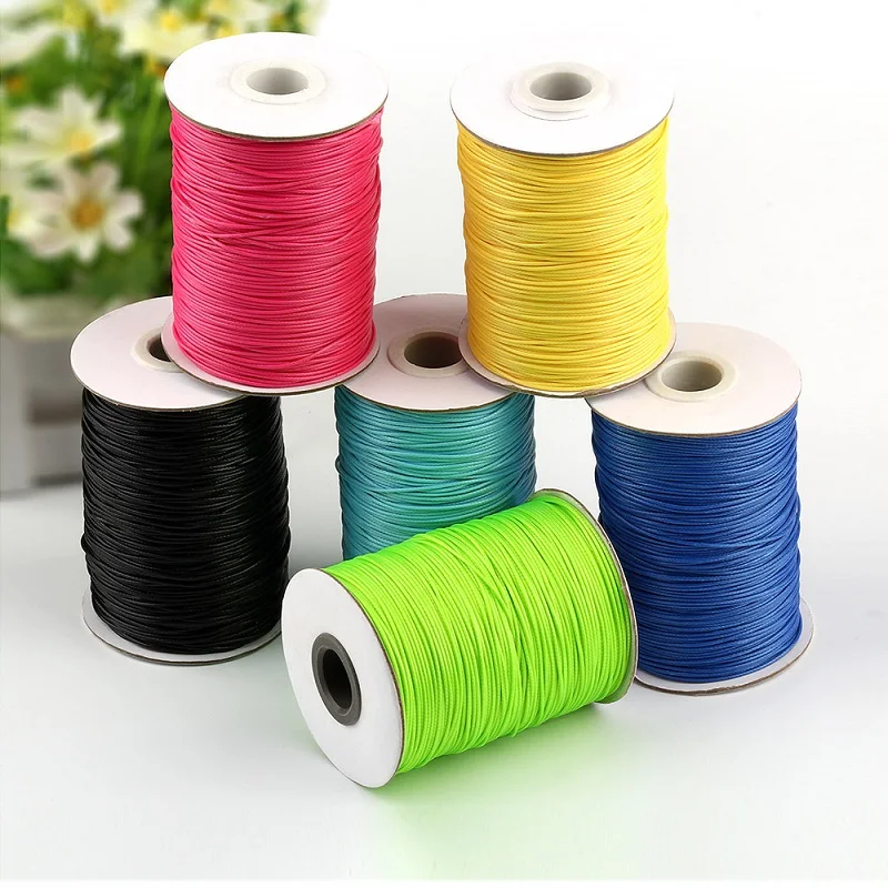 10 meters/roll 1mm Waxed Cord Multicolor Wax Cotton Cord For DIY Jewelry Bracelet Necklace Bead Accessories