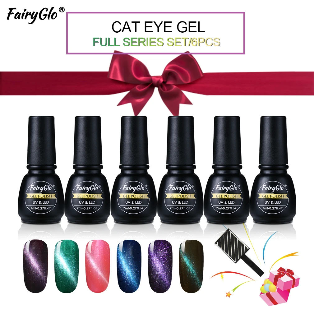 FairyGlo 6pc/Set Gel Polilsh Gift Box UV Gel Nail Polish Cay Eye Soak ...