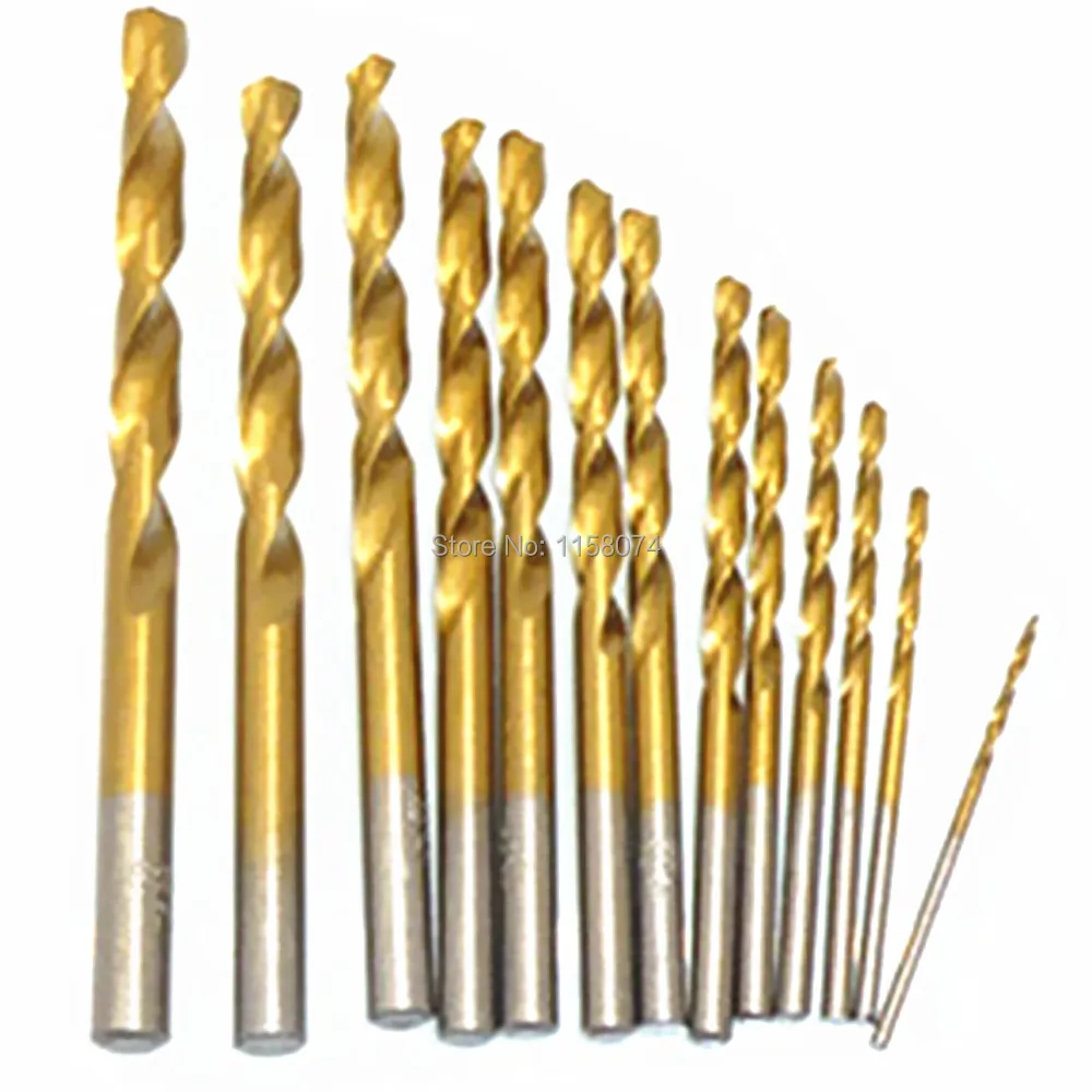 13pcs High Speed Steel Wood Drill Bit Hss Titanium Coated Woodworking